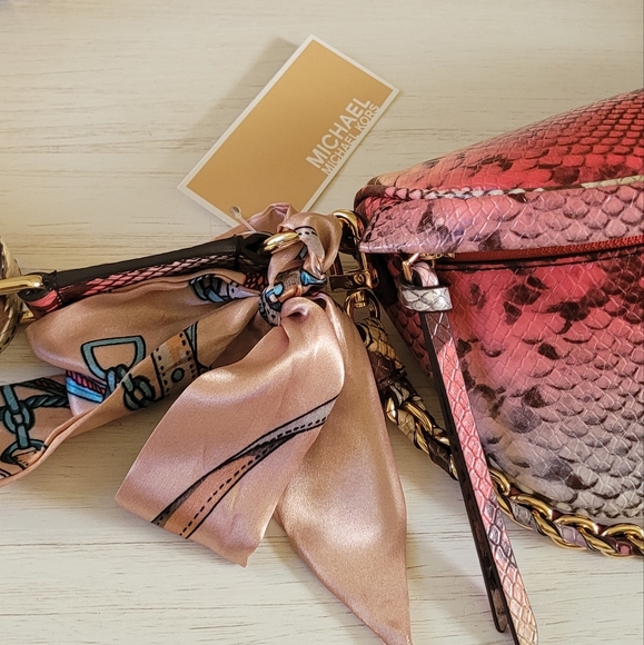 Slater XS Embossed Leather Sling Pack Messenger In Dahlia Multi/gold Leather - Picture 4 of 12